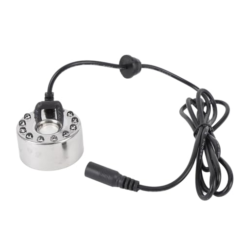 Eujgoov 12 LED -Farbwechsel Nebelhersteller Fogger Atomizer Luftbefeuchter für Water Fountain Pond Rockery Vase - Zinklegierung Gartenbiente (EU-Stecker) von Eujgoov