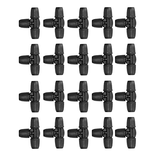 Eujgoov 20pcs Gerade Abschlagstecker Rohranschluss, Kunststoff 3 -Wege -Wasserrohrverbindungsanschlüsse Gartenbewässerung Einstellbare Atomisierungsdüsen, Tee Anschluss, Tee Fugen Wasserrohr von Eujgoov