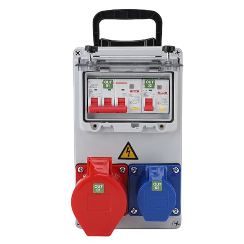 Eujgoov 250 X 150 X 100 Mm Verteilerkasten, Tragbarer Industriesteckdosenkasten, IP54, Steckdosenverteilung für Elektrische Leistungsschalter für Baustellen, Werkstätten und Fabriken Eujgoov 250 X 150 X 100 Mm Verteilerkasten, Tragbarer Industriesteckdosenkasten, IP54, Steckdosenverteilung für Elektrische Leistungsschalter für Baustellen, Werkstätten und Fabriken von Eujgoov