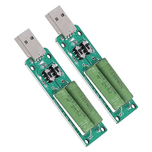 Eujgoov 2Pcs USB Lasttester Power Bank Entladewiderstand 5V1A / 2A / 3A Schaltbarer Lastwiderstand Entladen Alterungsbeständigkeit Elektronischer Lastdetektor von Eujgoov