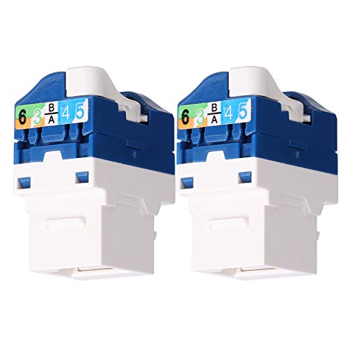 Eujgoov 2pcs Cat6 RJ45-Modul Netzwerke Kabelstecker Netzwerkkoppler Ethernet-Buchsenadapter Eujgoov 2pcs Cat6 RJ45-Modul Netzwerke Kabelstecker Netzwerkkoppler Ethernet-Buchsenadapter von Eujgoov