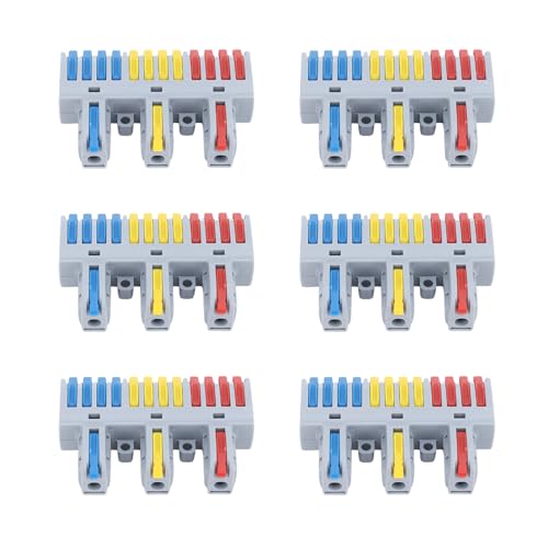 Eujgoov 3 In 12-Out-Drahtanschluss-Push-Hebel Schnell 32A Elektrisch für Feste Flexible Kabel, Premium-Materialien, Einfach zu Bedienend, Breites Anwendung, Wiederverwendbares Design, SPL-123 mit Eujgoov 3 In 12-Out-Drahtanschluss-Push-Hebel Schnell 32A Elektrisch für Feste Flexible Kabel, Premium-Materialien, Einfach zu Bedienend, Breites Anwendung, Wiederverwendbares Design, SPL-123 mit von Eujgoov