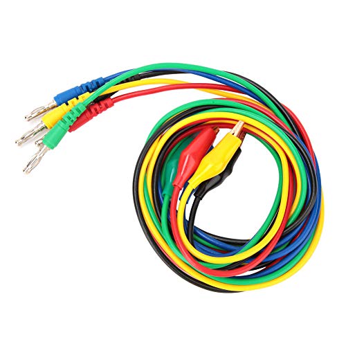 Eujgoov 4-mm-Stecker-Multimeter-Testkabel, Bananenstecker an Aligator-Clamp/Holder-Adapter-Testkabel, Flexibler Kabel für Elektrische Tests, Kit für Mehrzweckarbeit mit Guter Leitfähigkeit und Eujgoov 4-mm-Stecker-Multimeter-Testkabel, Bananenstecker an Aligator-Clamp/Holder-Adapter-Testkabel, Flexibler Kabel für Elektrische Tests, Kit für Mehrzweckarbeit mit Guter Leitfähigkeit und von Eujgoov