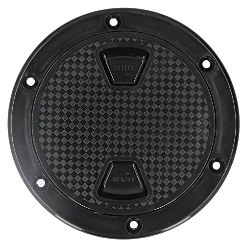 Eujgoov 4in Boot Deck Plattenboot Deck Platte Ersatzabdeckung Runde Inspektionsschluckabdeckung Marine Accessoire Schwarz mit Haltbaren Gummidichtungen von Eujgoov