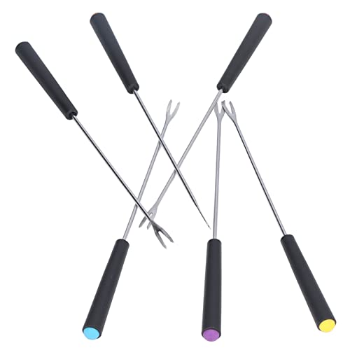 Eujgoov 6 PCs Fondue Forks Set Edelstahl -Käse -Fondue Gabeln mit Mehrfarbigem Oberen Widerstand Leicht zu Halten für Kuchen Schokoladenfrüchte Fondenfondue von Eujgoov
