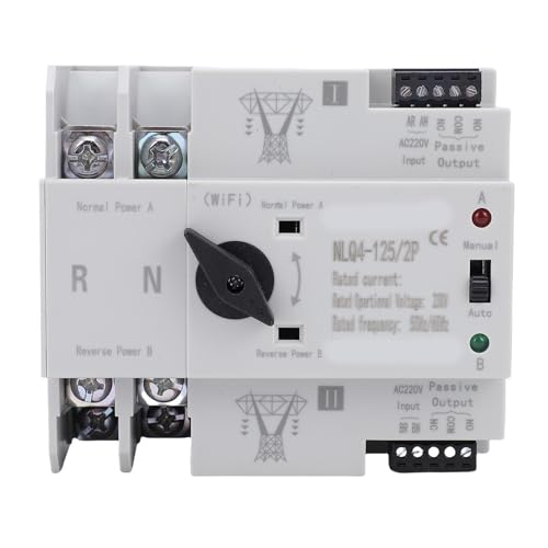 Eujgoov 63A Ewelink Wifi Dual Power Automatic Transfer Switch Mains 2p Millisekunden -Level -Schaltanschaltung Non -Stopp -ATS Unterstützt Mobile WLAN -Schaltzyklus -Timing -Nutzung von Eujgoov
