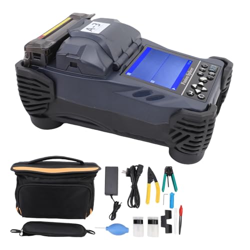 Eujgoov A-3 Fasersplicer Vollautomatischer Glasfaser-Spliker Hochgenauige Thermalspleiige Fleckenkabel, Tropfenkabel und Optische Kabel Kein Schneidwerkzeug Erforderlich (EU-Stecker 100-240V) von Eujgoov