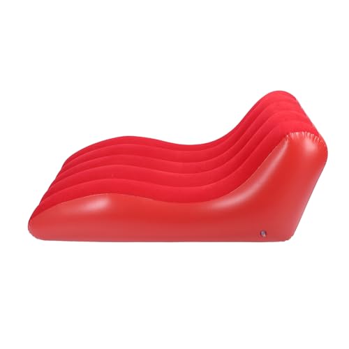 Eujgoov Aufblasbare Couch Tragbare Komfortable Lounge -Sofa für Picknicks Wandern - Entspricht der Menschlichen Körpertechnik, Geeignet für Mehrere Szenarien (Rot) von Eujgoov