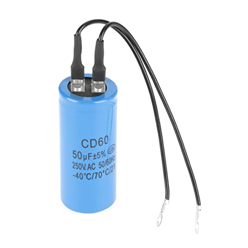 Eujgoov CD60 Kondensator, 250V AC 50uF 50/60Hz Kunststoffkondensator für mit Kabel für Motorluftkompressor Passive Komponenten Eujgoov CD60 Kondensator, 250V AC 50uF 50/60Hz Kunststoffkondensator für mit Kabel für Motorluftkompressor Passive Komponenten von Eujgoov