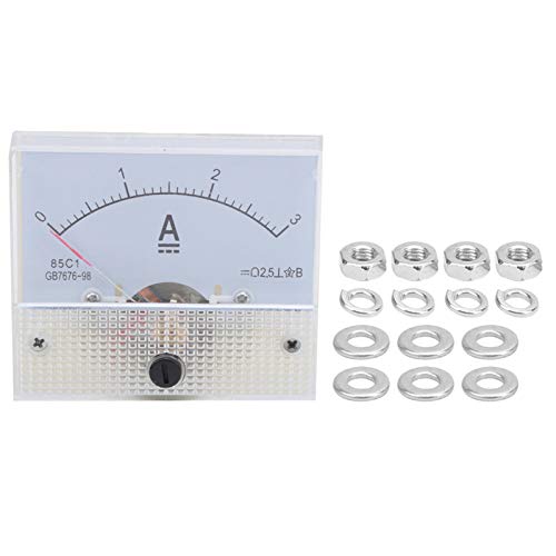 Eujgoov DC 0~3A Zeiger-Amperemeter, 85C1 DC 0~3A Hochgenaues Strommessgerät ABS-Zeiger Amperemeter Analog Panel Amperemeter von Eujgoov