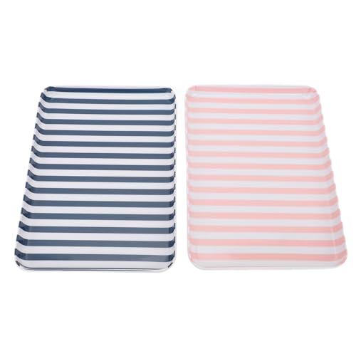 Eujgoov Elegantes Plastik -Food -Tablett Set für Paare Frühstück Abendessen Salat Früchte, die Blau und Rosa 2pcs Servieren von Eujgoov