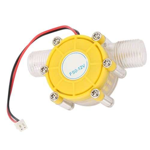 Eujgoov F50 Geregelter DC-Mikro-Wasserstoff, DC-Wassirad-Generatorpumpe, Wasserkraft-Energiegenerator (F50 12 V Transparent Gelb) von Eujgoov