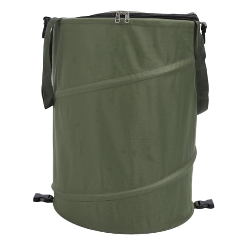Eujgoov Faltbarer Camping -Müll mit Deckel 10 Gallonen Pop -up Utility Container Garten Garbage Bag (OD grün) von Eujgoov