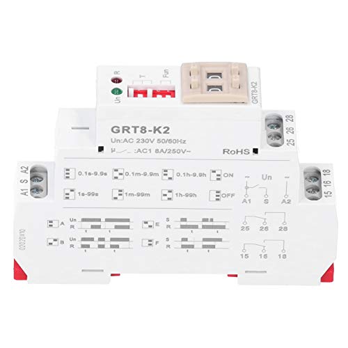Eujgoov GRT8-K2 Zeitrelais, 0,1s -99h DIN Schienen Timer Zeitschaltuhr Multifunktions Ausschalter mit LED Betriebsanzeige Eujgoov GRT8-K2 Zeitrelais, 0,1s -99h DIN Schienen Timer Zeitschaltuhr Multifunktions Ausschalter mit LED Betriebsanzeige von Eujgoov