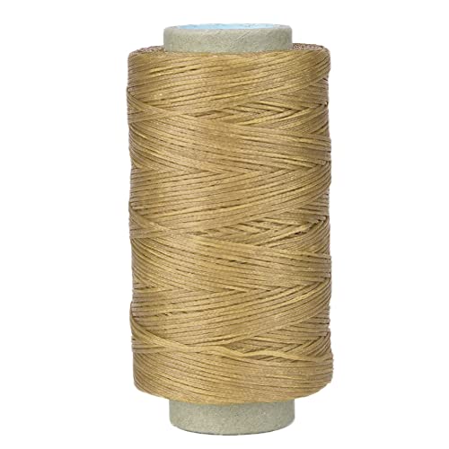 Eujgoov Gewachste Gewinde 150D 250 Meter 1mm Polyester für Leder Nähen Buchbinder Nähte Reparieren Perlen DIY Projekte Natur Farbe (SILVER) von Eujgoov