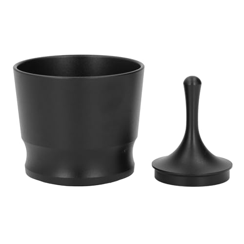 Eujgoov Glattes Geschmack Kaffeepulver Receiver -Behälter Aluminiumlegierung Kaffeepulverpfleger für 51 Mm 53 Mm 58 Portafilter für Milchtea -Läden (BLACK) von Eujgoov