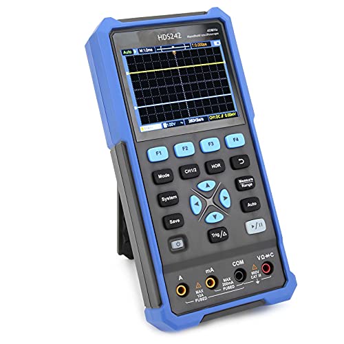 Eujgoov HDS242 Handheld-Oszilloskop Multimeter Signalquelle Wellenformgenerator 3 In 1 Multifunktionstester Tragbares Mini-Speicheroszilloskop-Kit für Den Einsatz Im Freien und Im Labor(EU Plug) von Eujgoov