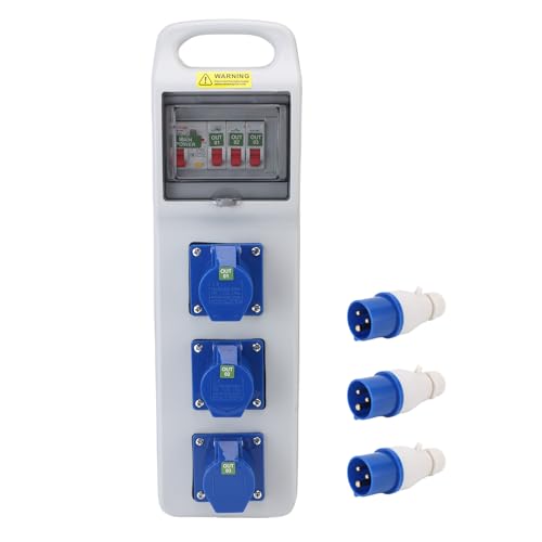 Eujgoov Konfigurationsleistungsverteilungskästen Tragbare Industrie -Sockelboxen Outdoor Construction Site Mobile Distribution Boxen 490 X 140 X 90 Mm von Eujgoov