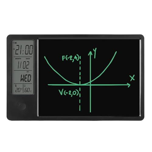 Eujgoov Löschbares LCD -Tablet -Desktop Kalender Digitales Uhrdatum für das Tragbare Design des Bürogeschäfts (BLACK) von Eujgoov