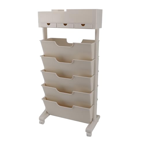 Eujgoov Mobiles Bücherregal, Rolling Design 3 Schubladen- Bewegliche, Abschließbare Organizer, Weit Verbreitete und Kompaktes Design, Multifunktionale Offene Regale für Zuhause, Büro, Eujgoov Mobiles Bücherregal, Rolling Design 3 Schubladen- Bewegliche, Abschließbare Organizer, Weit Verbreitete und Kompaktes Design, Multifunktionale Offene Regale für Zuhause, Büro, von Eujgoov