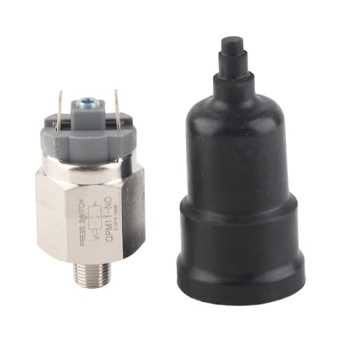 Eujgoov Normalerweise Offener Druckschalter Abflussreinigerdüse Verstellbarer Druckschalter G1/8in QPM11-NO 0.02~0.1Mpa AC220V 48VAC/DC von Eujgoov