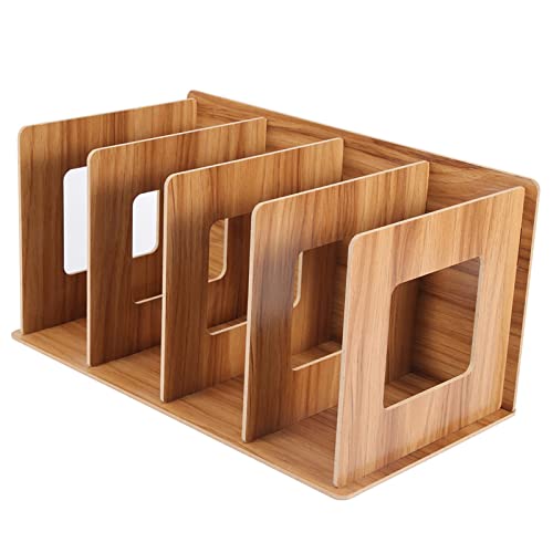 Eujgoov Organisieren Sie Ihre Bücher, Multi-Slots-Organisatoren, Holz-Desktop-Bücherregal-Speicherregal mit 4 Vertikalen Fächern. (Kirsche) von Eujgoov