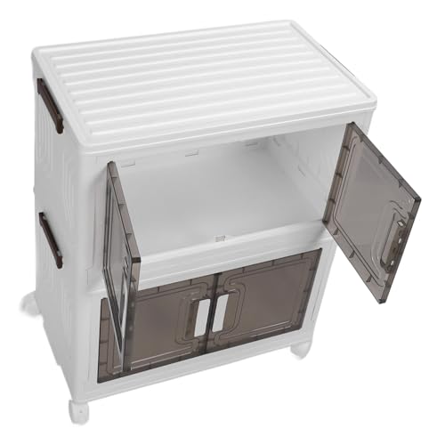 Eujgoov PP PET PET PAINSAUSBEBENSBRACHT FALTBLICH EINFACHE Montage Schlafzimmer Wohnzimmer, 2 Packräder Anwendbare Szene: Medikamente, Snacks (Mittel 2 Schicht 30.5x23x23cm) von Eujgoov