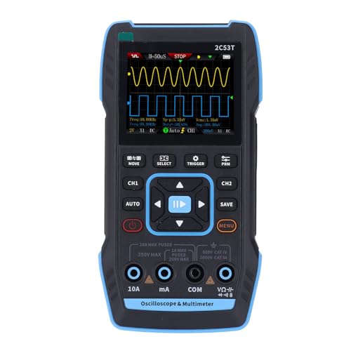 Eujgoov Professioneller Digitaler Handheld -Oszilloskop -Multimeter mit 50 MHz DDS -Generator, Tragbar 3 in 1, Geeignet für Workbench, Klassenzimmer, Labor mit 3000 -mAh -Akku von Eujgoov