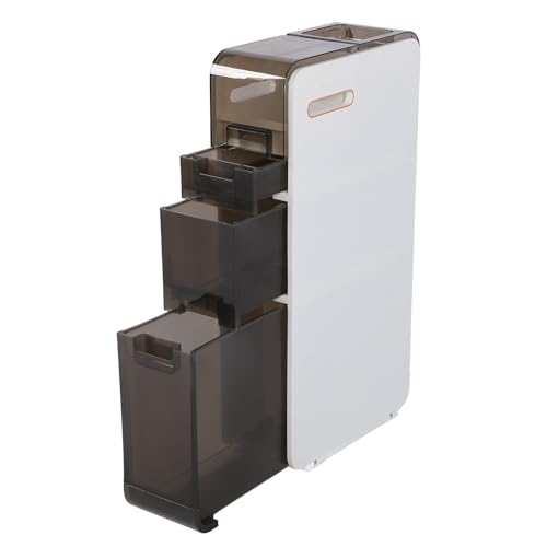 Eujgoov Slim Slim Rolling Stream Cabinet für Badezimmertoilette, Großer Kapazitätsboden Organizer mit Rädern für die Heimtoilette (3-stöckig) von Eujgoov