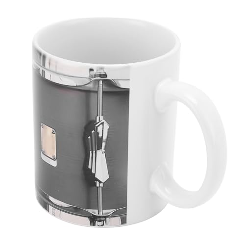 Eujgoov Spieler Vintage Ceramic Tasse 11oz Kaffeetasse für Musikliebhaber - Idealer Schlagzeuger, Musiker (WHITE) von Eujgoov