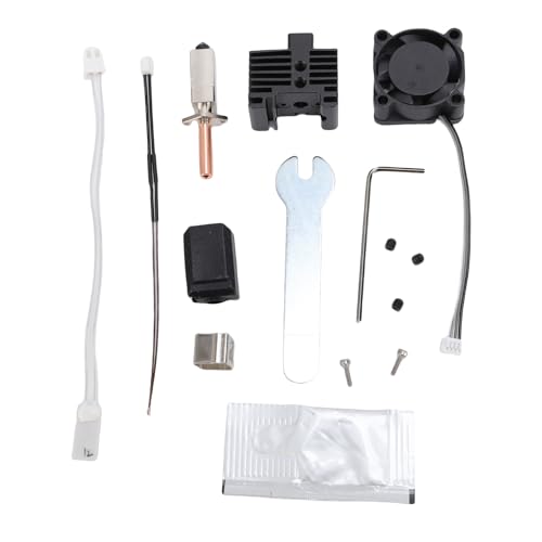 Eujgoov Upgrade für Lab X1 X 1c Hot End Kit V2.0 mit 0,4 Mm Gehärteten Stahldüsen Kühllüfterthermistor Ersatz für Keramikheizungen und Extruderheizblöcke von Eujgoov