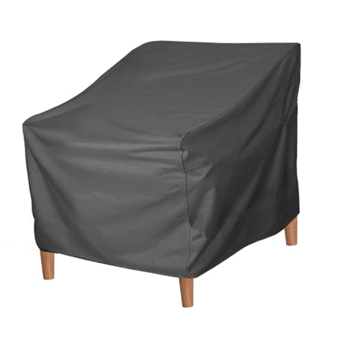 Eujgoov Wasserstuhlstuhl Deckung Outdoor Möbelabdeckung für Hausgarten - Silberbeschichtung (Grau 420d) von Eujgoov