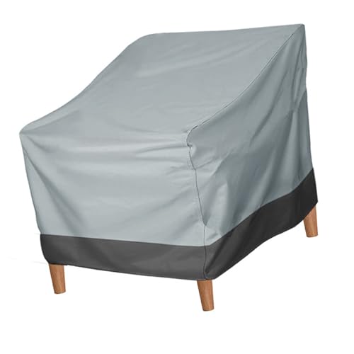 Eujgoov Wasserstuhlstuhl Deckung Outdoor Möbelabdeckung für Hausgarten - Silberbeschichtung (Grau schwarz 190t) von Eujgoov