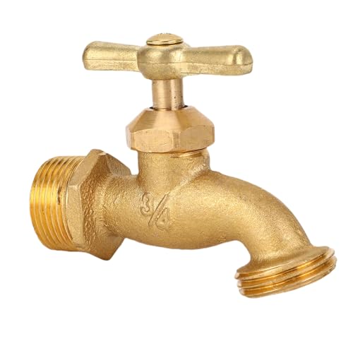 Eujgoov Wasserventil für Bewässerungsschläuche, G3/4-Zoll-Einlass, G3/4-Zoll-Auslass, Messingrohrverschraubung für Private und Gewerbliche Anwendungen von Eujgoov