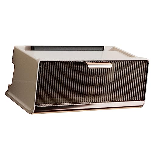 Eujgoov WiFi Router Storage Box Kabel Speicherbox Stromstreifen Steckdosenbuchkabelkoffer (Beige mittlere Größe 30 x 13,5 x 12,5 cm/11,8 x) von Eujgoov