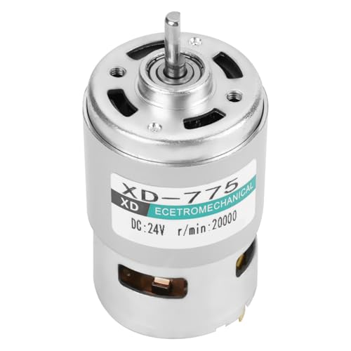 Eujgoov XD-775 24 V Hochgeschwindigkeit Niedrig, 775 DC-Motor DC-Motor 775 Rausch-Doppelkugellager-Pinsel (24 V 20000 U/min) (#2) von Eujgoov