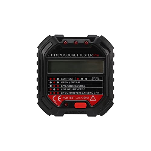 HT107D Digitaler Steckdosen Tester Elektrischer Erdungsdraht Detektor Schaltkreis Steckdosen Tester 90-250V/45-65Hz von Eujgoov