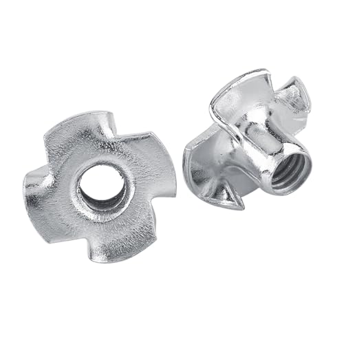 Muttern für Holz, CNC-Fräser, T-Mutter, T-Mutter, Vier Krallen, Zinkenmutter, Verzinkter Kohlenstoffstahl, T-Mutter, Möbel-T-Mutter für Zimmerei) (M8 (30 Stück/Packung)) von Eujgoov