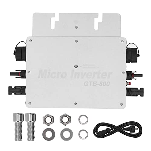 800W Solar Grid Tie Inverter IP65 Wasserdichte Automatische Identifizierung DC zu AC Spannung Hochpräziser Mikro-Wechselrichter Aluminiumlegierung WiFi(EU Plug-Silber) von Eujgoov