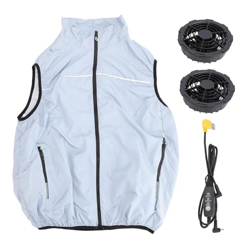 Ventilator Kühlweste, USB betriebene, Klimatisierte Arbeitskleidung, 3 Stufen Einstellbar für Arbeitsschutz (2XL) von Eujgoov