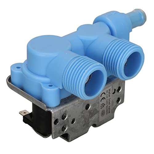 Wassereinlassventil PP Doppelkopf Wasserventil Waschmaschine Einlassventil Ersatzzubehör für Waschmaschine(220-240 V) von Eujgoov