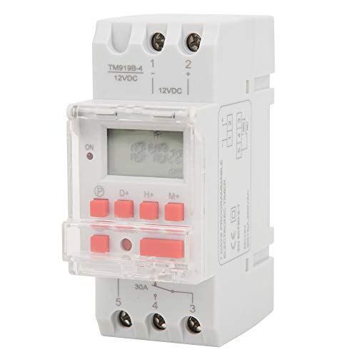 Zeitschaltuhr, TM919B-4 LCD-Timer LCD-Digitalanzeige EIN-Aus-Timer 7-Tage-Timerschalter 12V DC 30A Zeitschaltuhr, TM919B-4 LCD-Timer LCD-Digitalanzeige EIN-Aus-Timer 7-Tage-Timerschalter 12V DC 30A von Eujgoov