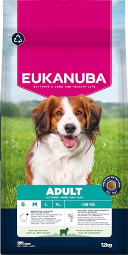 Eukanuba Hundefutter Trocken mit Lamm und Reis für kleine und mittelgroße Rassen - Premium Trockenfutter für ausgewachsene Hunde, 12 kg Eukanuba Hundefutter Trocken mit Lamm und Reis für kleine und mittelgroße Rassen - Premium Trockenfutter für ausgewachsene Hunde, 12 kg von Eukanuba