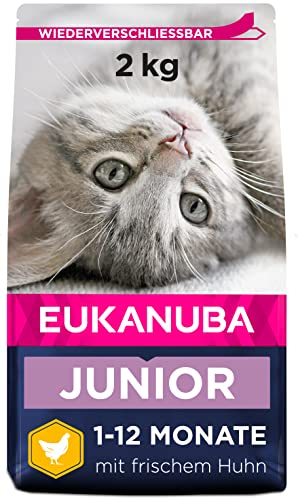 Eukanuba Junior Katzenfutter trocken - Premium Trockenfutter für Kitten von 1-12 Monate, fördert gesundes Wachstum, hoher Fleischanteil, 2 kg von Eukanuba