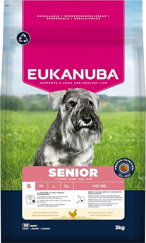 Eukanuba Senior Hundefutter mit frischem Huhn für kleine Rassen, Premium Trockenfutter für ältere Hunde, 3 kg Eukanuba Senior Hundefutter mit frischem Huhn für kleine Rassen, Premium Trockenfutter für ältere Hunde, 3 kg von Eukanuba