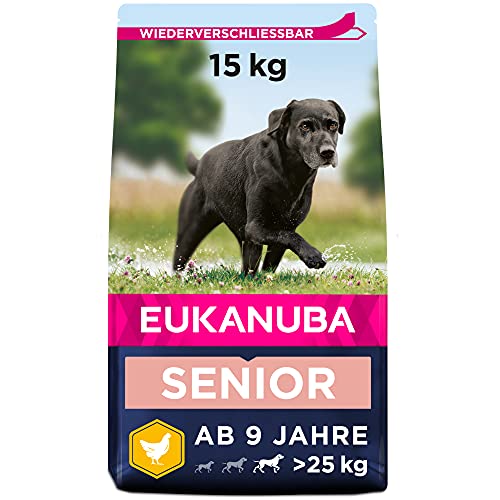 Eukanuba Hundefutter mit frischem Huhn für große Rassen, Premium Trockenfutter für Senior Hunde, 15 kg Eukanuba Hundefutter mit frischem Huhn für große Rassen, Premium Trockenfutter für Senior Hunde, 15 kg von Eukanuba