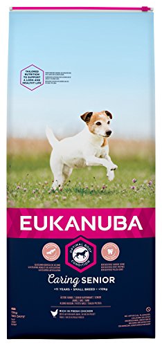 Eukanuba Hundefutter mit frischem Huhn für kleine Rassen, Premium Trockenfutter für Senior Hunde, 15 kg von Eukanuba