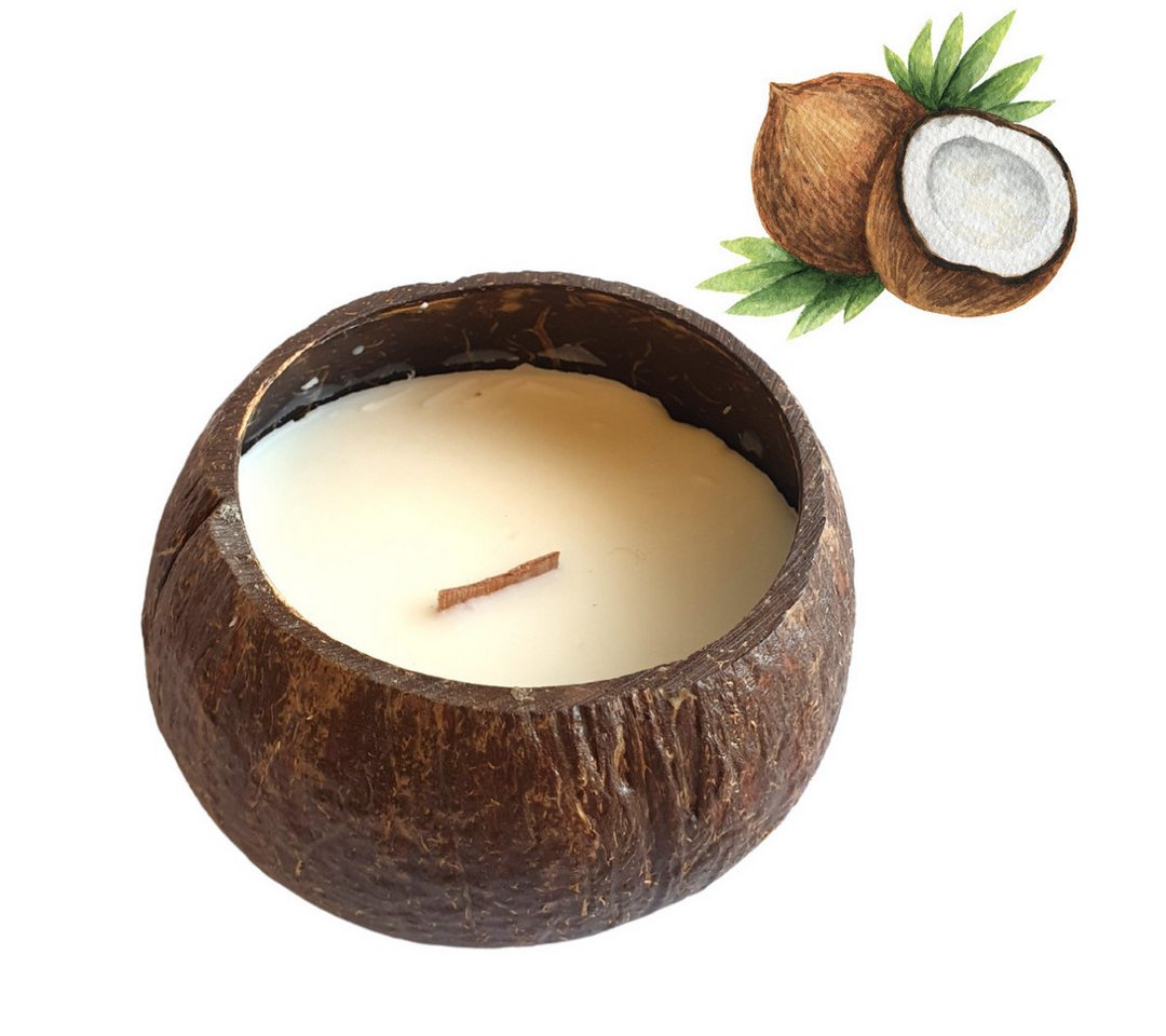 Eukoa Duftkerze Duftkerze Kokosnuss aus Sojawachs vegane Aromakerze 3 Düfte, Vegan und plastikfrei Eukoa Duftkerze Duftkerze Kokosnuss aus Sojawachs vegane Aromakerze 3 Düfte, Vegan und plastikfrei von Eukoa