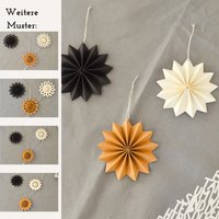 Papierstern Dekoration Weihnachten/Verschiedene Muster Weiß, Schwarz Oder Braun Mix&match Stern Zum Aufhängen Weihnachtsdeko von EukolieHandmade