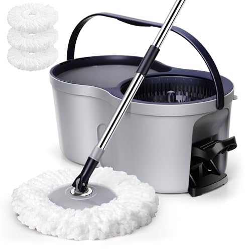 Eukue Bodenwischer Set mit Eimer, Mikrofaser Wischmopp mit Auswringfunktion, 2 in 1 Putzeimer mit Wischmop und Pedal, Wischer Set mit Edelstahlgriff und 3 Mikrofaser Moppkopf für Alle Boden Eukue Bodenwischer Set mit Eimer, Mikrofaser Wischmopp mit Auswringfunktion, 2 in 1 Putzeimer mit Wischmop und Pedal, Wischer Set mit Edelstahlgriff und 3 Mikrofaser Moppkopf für Alle Boden von Eukue